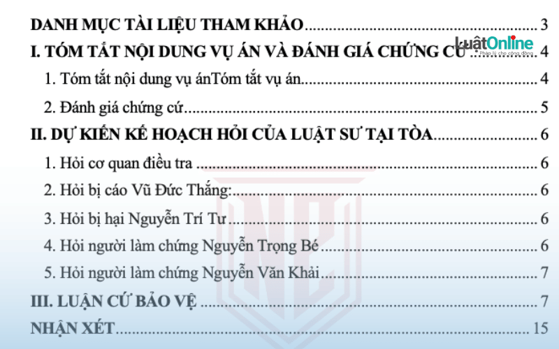 Mục lục Bài thu hoạch hình sự 16 bảo vệ bị hại Mục lục Bài thu hoạch hình sự 16 bảo vệ bị hại