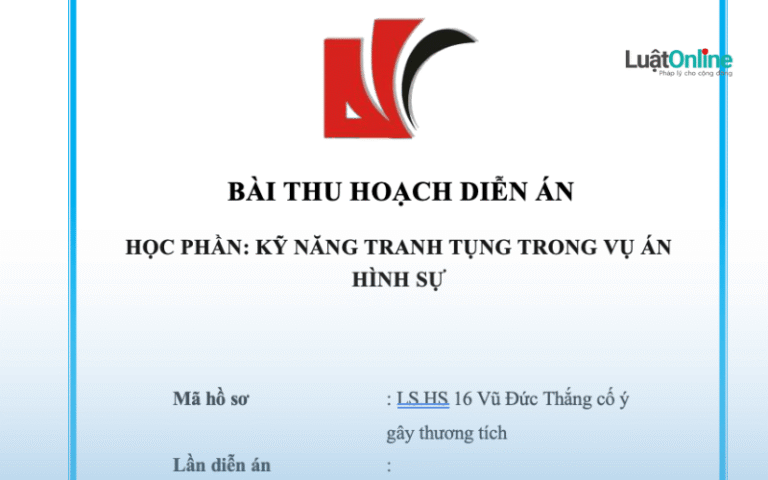 Hình ảnh: Bài thu hoạch hình sự 16 Vũ Đức Thắng