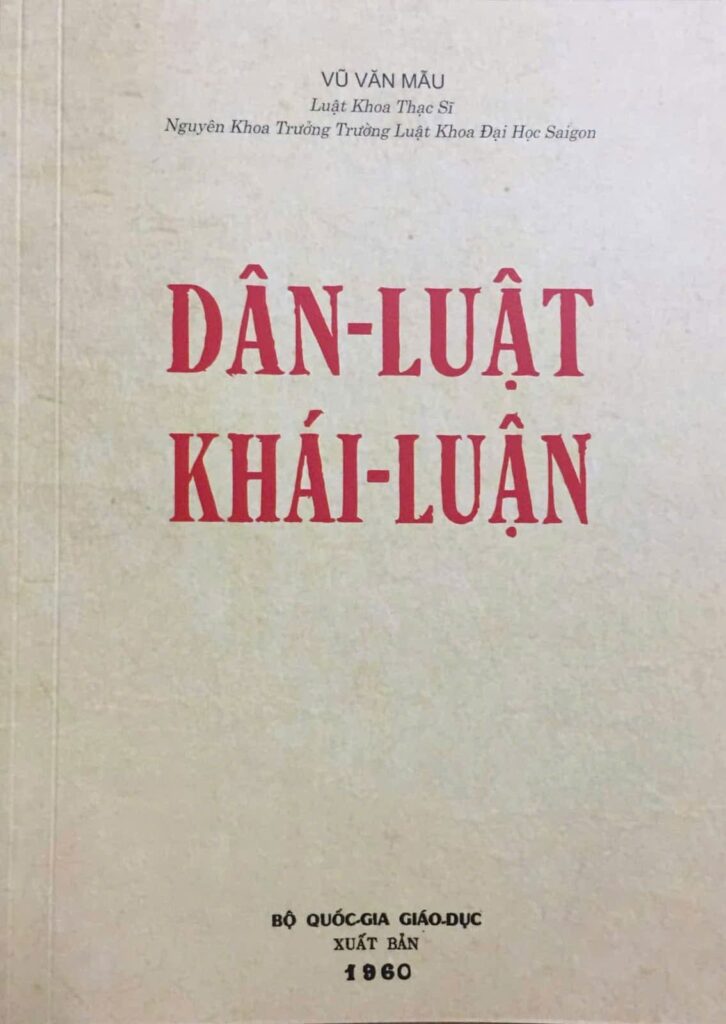 Sách Dân luật khái luận của GS. Vũ Văn Mẫu Sách Dân luật khái luận của GS. Vũ Văn Mẫu
