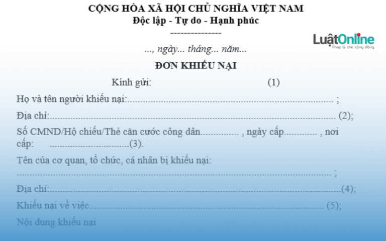 Mẫu đơn khiếu nại hành chính và hướng dẫn cách viết chi tiết