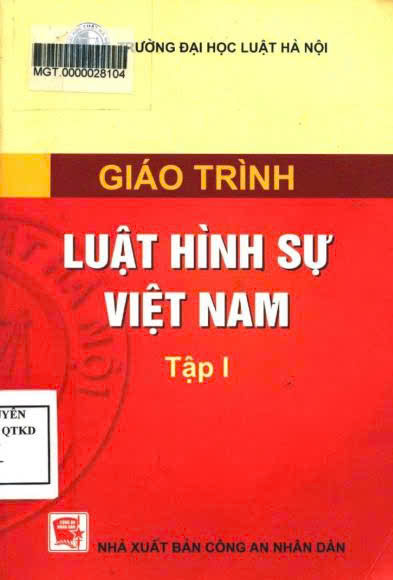 Giáo trình Luật hình sự PDF - Đại học luật Hà Nội