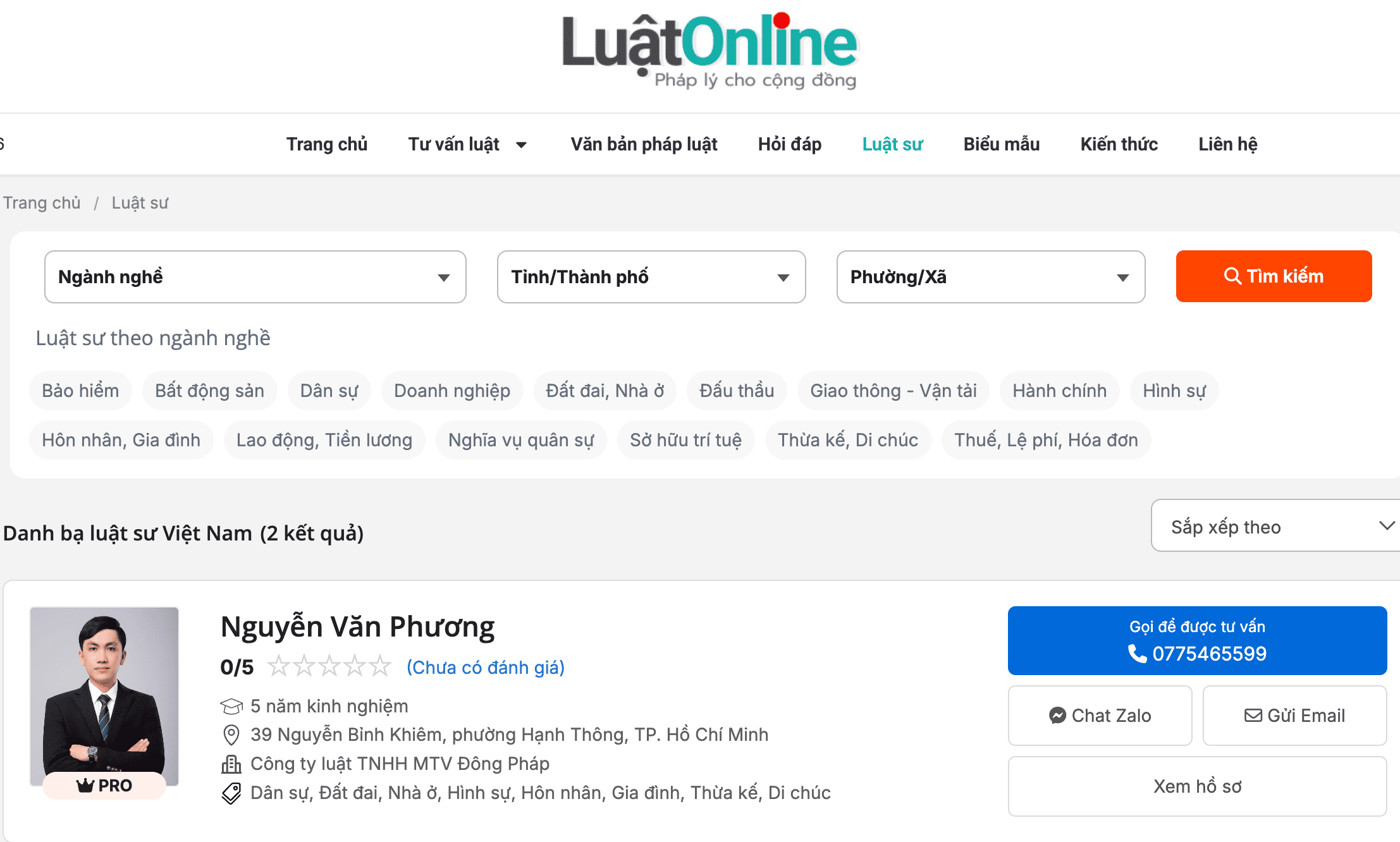 Hướng dẫn tạo tài khoản luật sư trên LuatOnline