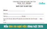 Mẫu đơn xin nghỉ việc đúng luật 2026 