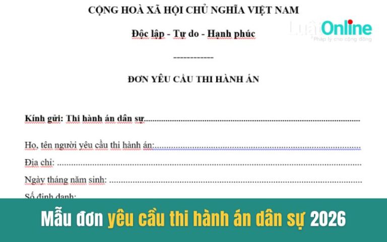 Mẫu đơn yêu cầu thi hành án dân sự 2026