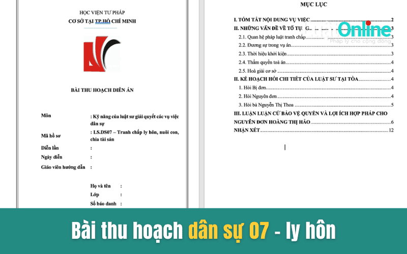 Bài thu hoạch dân sự 07