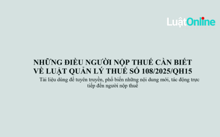 Tài liệu hướng dẫn nộp thuế mới nhất