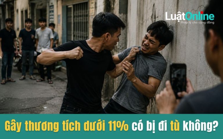 Đánh nhau gây thương tích dưới 11% có bị đi tù không?