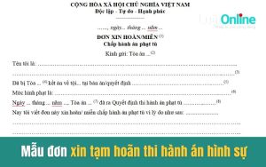 Mẫu đơn xin tạm hoãn thi hành án hình sự