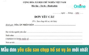Mẫu đơn yêu cầu sao chụp hồ sơ vụ án mới nhất 